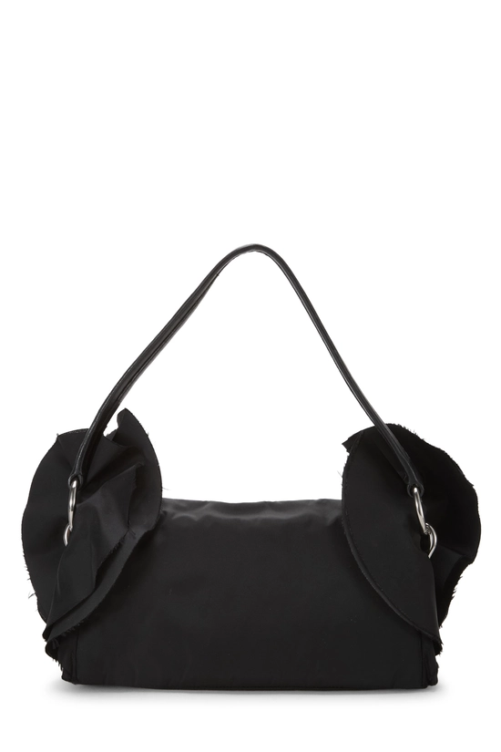 Black Nylon Shoulder Bag, , large image number 3