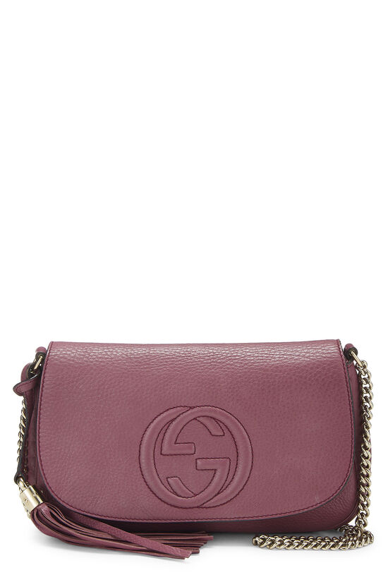 Purple Grained Leather Soho Chain Crossbody, , large image number 1
