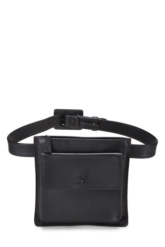 Black Calfskin Palm Kate Belt Bag