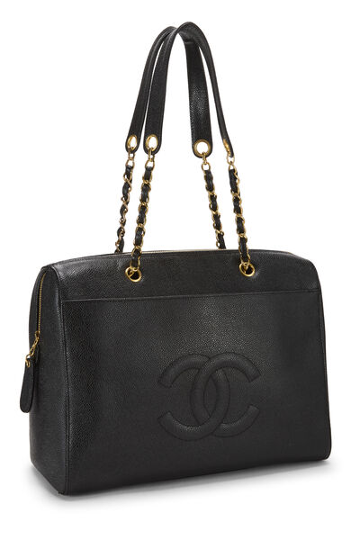 Black Caviar Zip Tote Small, , large