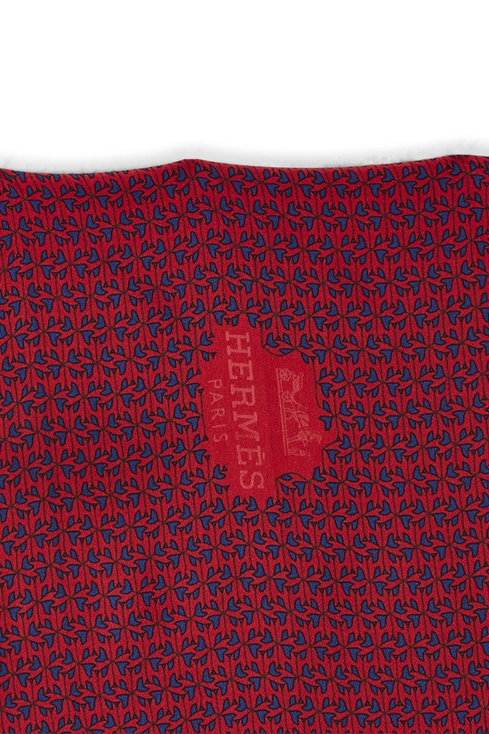 Red "H" Logo Silk Scarf, , large image number 1