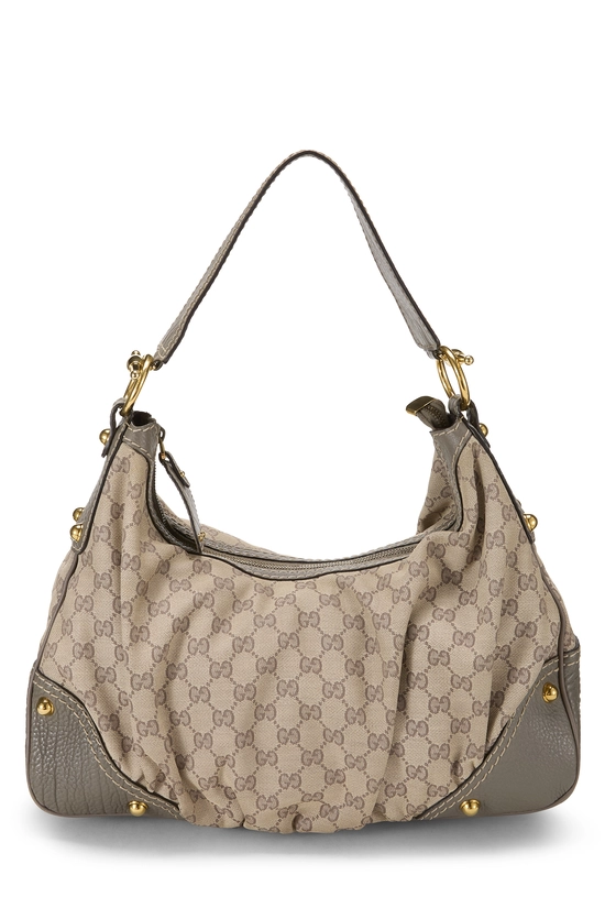 Grey Original GG Canvas Jockey Hobo Large, , large image number 0