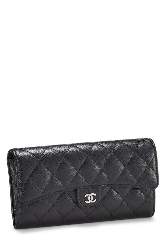 Chanel Black Quilted Caviar Long Flap Wallet Q6A0170FKB024