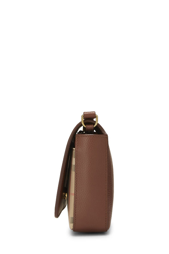 Brown Leather House Check Crossbody Medium, , large image number 2