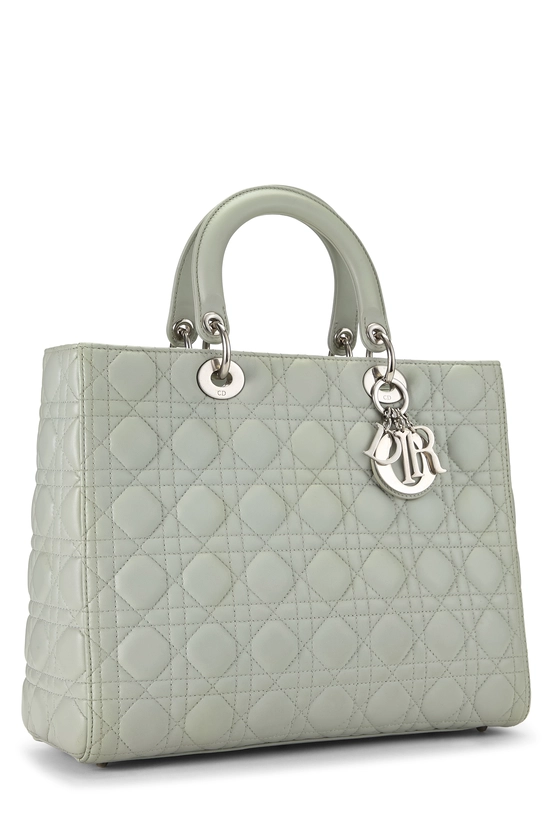 Green Cannage Leather Lady Dior Large, , large image number 1