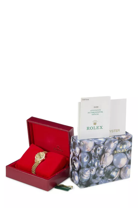 18K Yellow Gold & Diamond Bark Datejust President 69288 26mm, , large image number 1