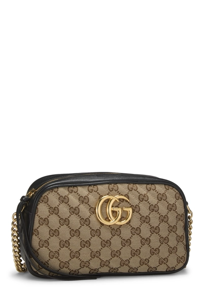 Black Original GG Canvas Marmont Crossbody Small, , large