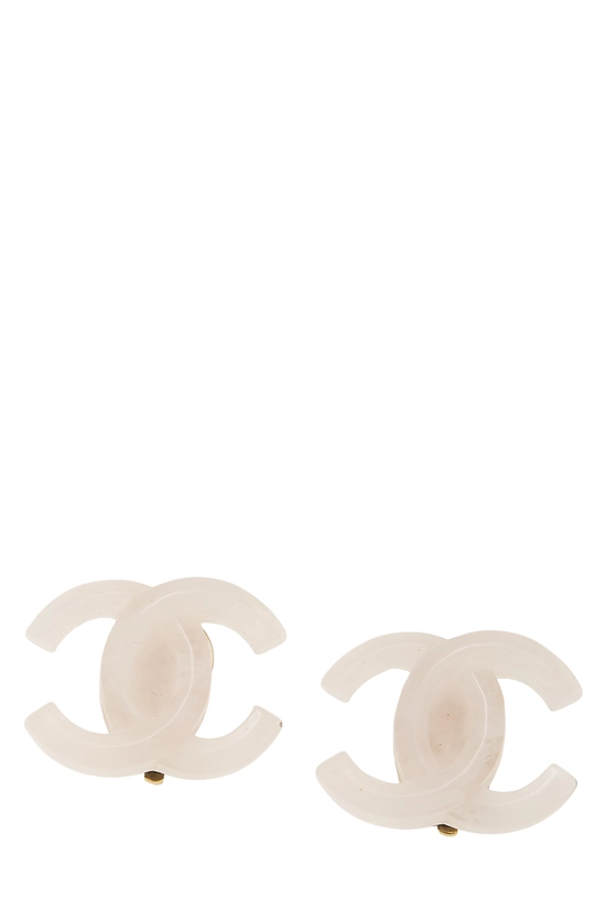 Pink Acrylic 'CC' Earrings, , large image number 0