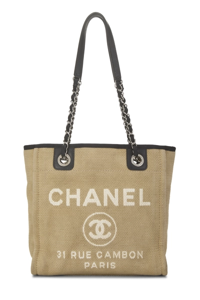 Chanel Beige Canvas Deauville Tote Mini