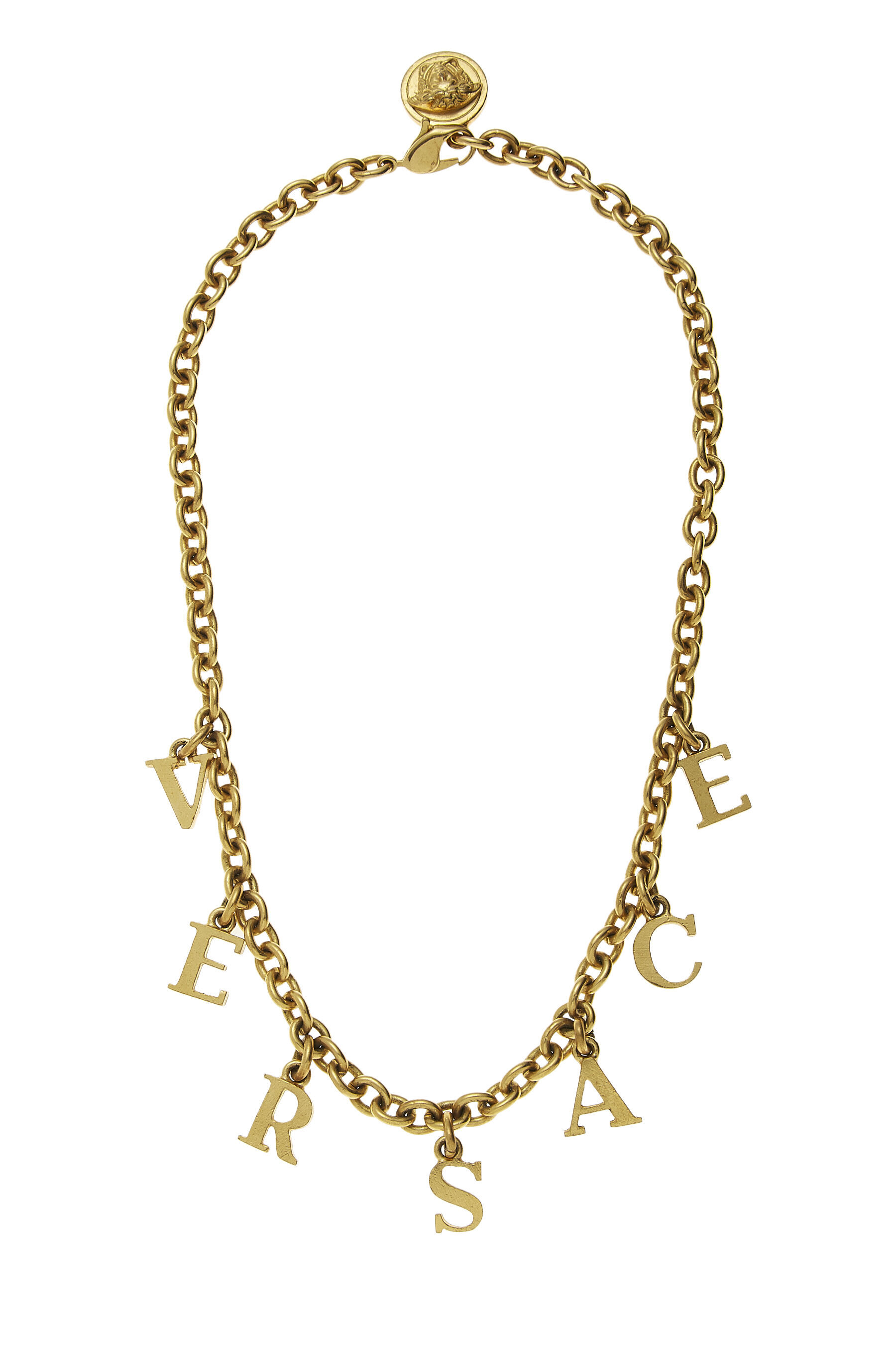 Versace Gold Logo Letters Necklace 