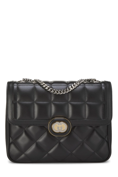 Gucci Black Leather Deco Shoulder Bag Small