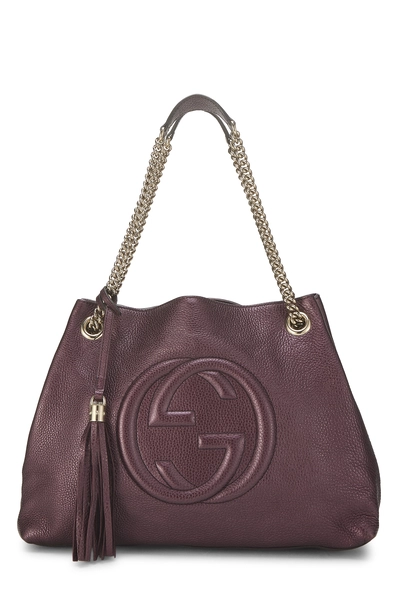 Gucci Purple Leather Soho Chain Tote