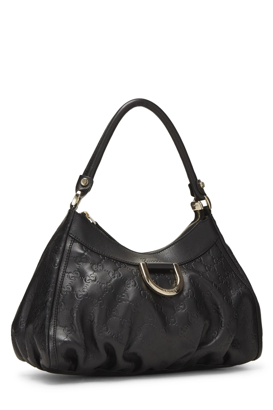 Black Guccissima D-Ring Abbey Shoulder Bag Small, , large image number 1