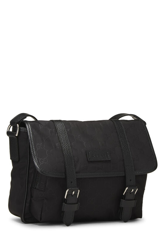 Black GG Nylon Buckle Flap Messenger Small, , large image number 1