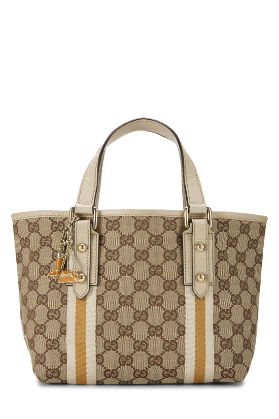 Cream Original GG Canvas Jolicoeur Tote Small, , large image number 0