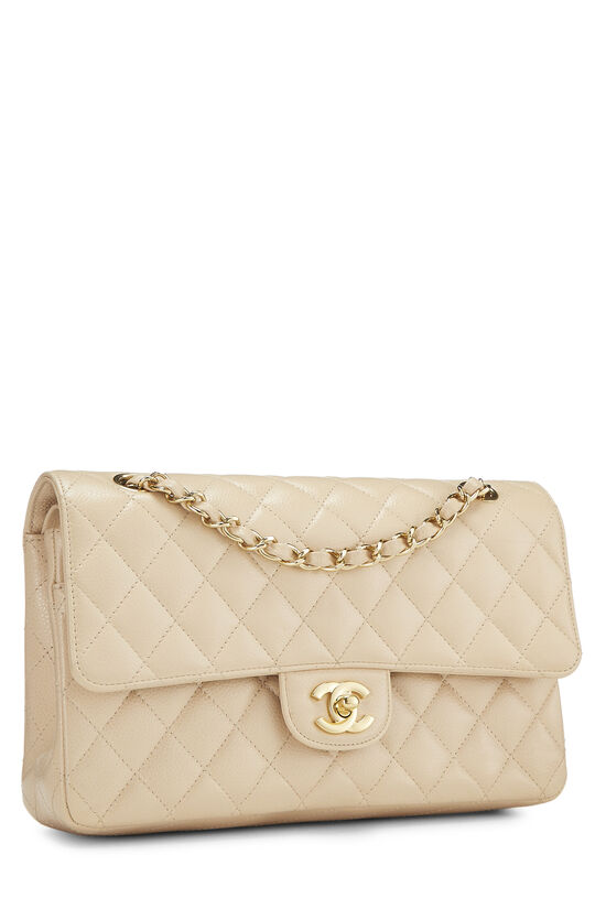Beige Quilted Caviar Classic Double Flap Medium, , large image number 2