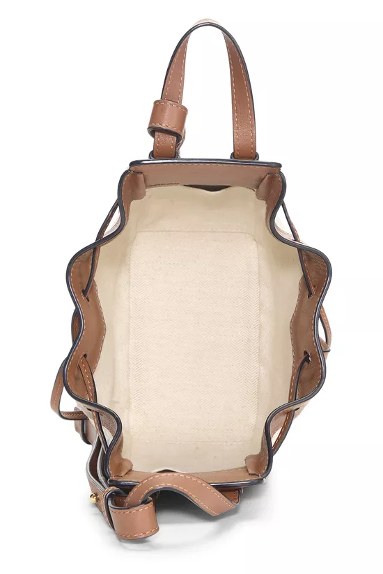 Brown Jacquard Canvas Hammock Drawstring Bag Mini, , large image number 5