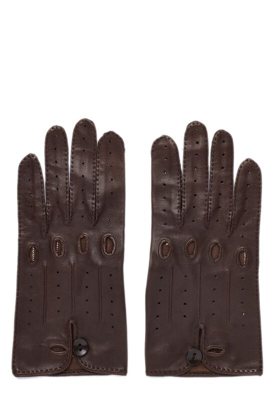 Brown Lambskin Driving Gloves, , large image number 1