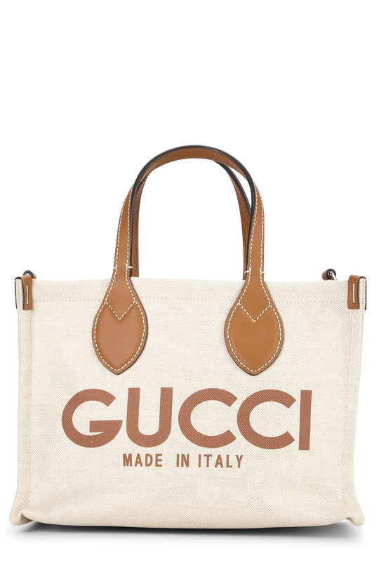 Brown Canvas Logo Print Tote Mini, , large image number 0