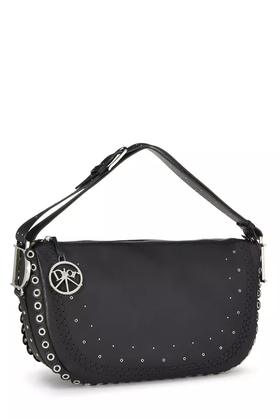 Black Peace & Love Leather Shoulder Bag, , large image number 1