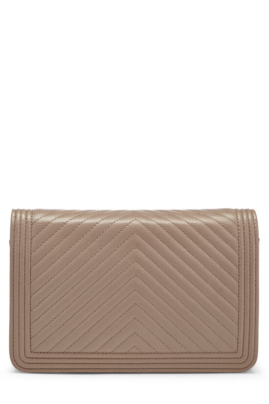 Beige Chevron Caviar Boy Wallet on Chain (WOC), , large image number 4