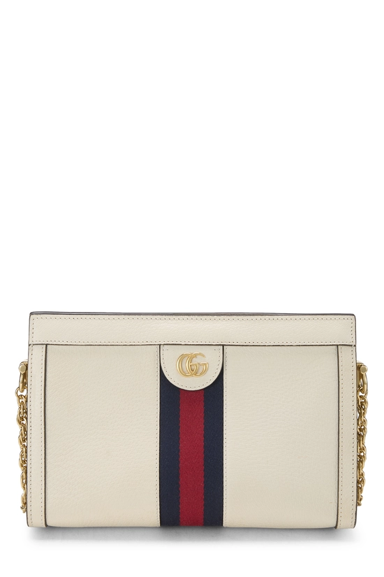White Leather Ophidia Shoulder Bag Small, , large image number 0