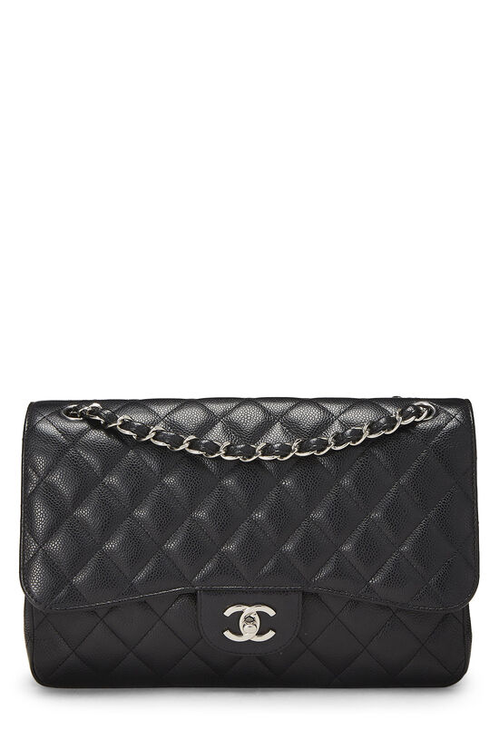 Black Quilted Caviar New Classic Flap Jumbo, , large image number 0