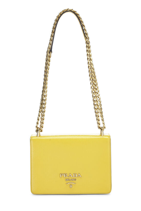 Yellow Saffiano Chain Crossbody Bag, , large image number 0