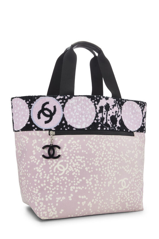 Pink Terrycloth & Canvas 'CC' Tote, , large image number 1