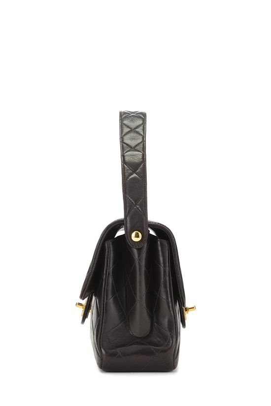 Black Quilted Lambskin Double Sided Flap Small, , large image number 2