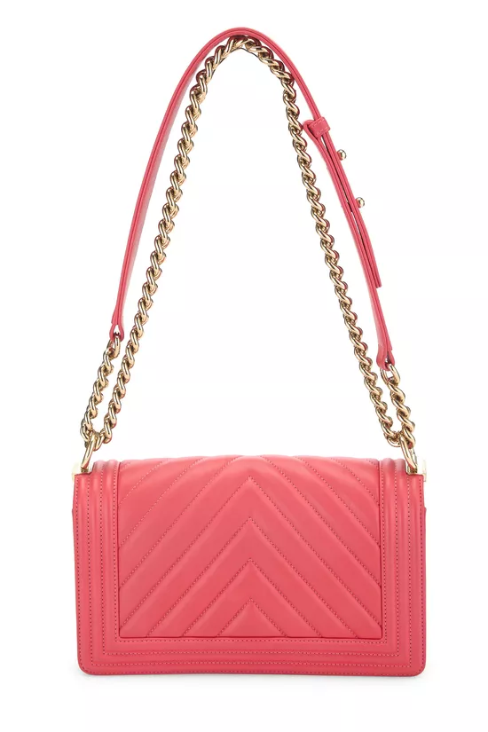 Pink Chevron Calfskin Boy Bag Medium, , large image number 3