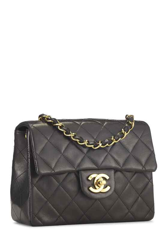 Black Quilted Lambskin Half Flap Mini, , large image number 1
