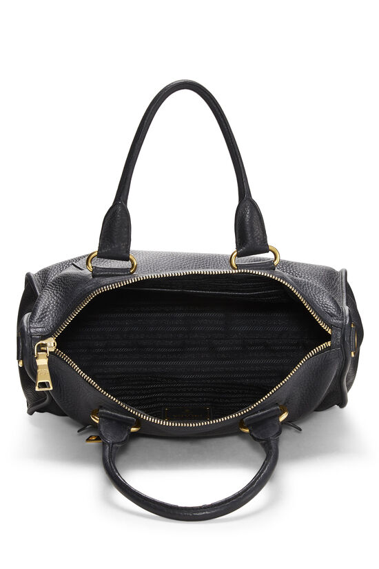Black Vitello Daino Convertible Zip Bag Medium, , large image number 7