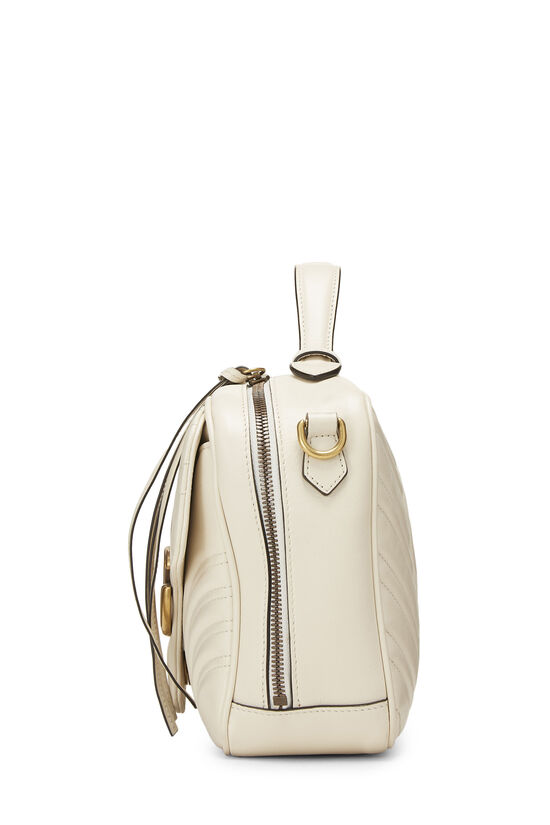 White Leather GG Marmont Top Handle Bag, , large image number 2