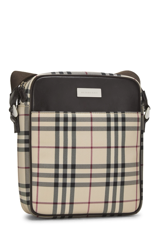 Brown Nylon House Check Vertical Camera Bag Medium, , large image number 1