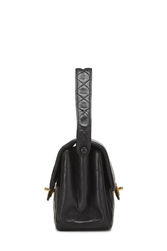 Black Quilted Lambskin Double Sided Flap Medium, , large image number 2