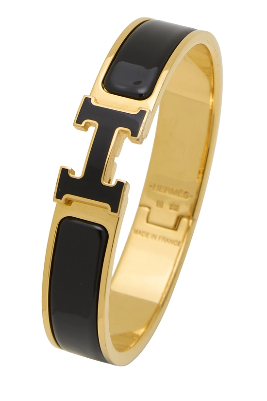 Black Enamel Clic-Clac 'H' Bracelet Narrow PM, , large image number 0