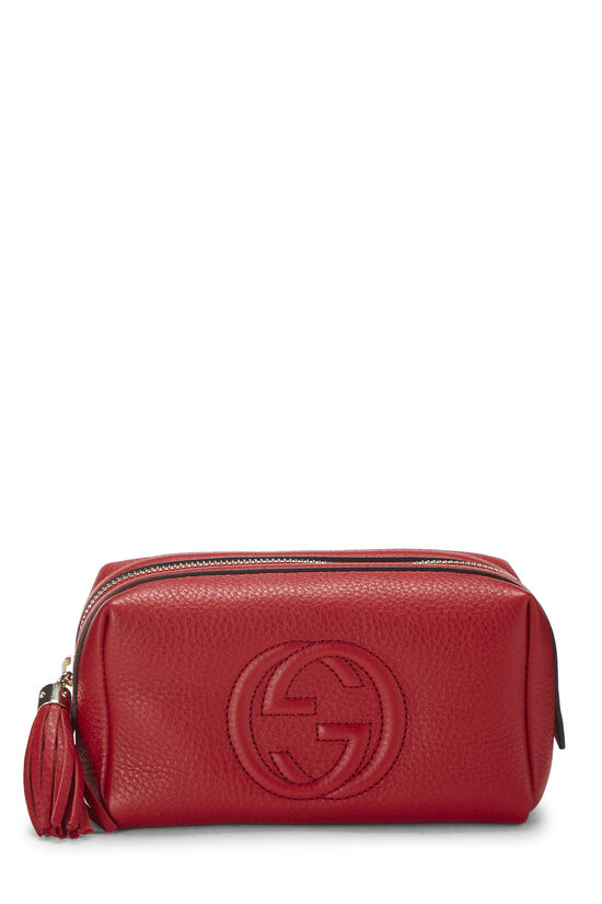 Red Leather Soho Pouch, , large image number 0