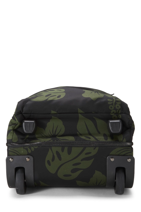 Green & Black Tropical Print Nylon Suitcase, , large image number 4
