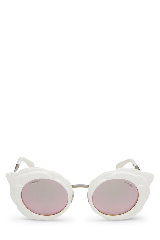 White Acetate Camellia Sunglasses, , large image number 0