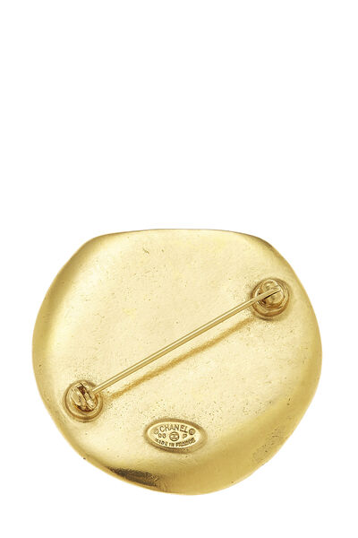 Gold Round 'CC' Pin, , large
