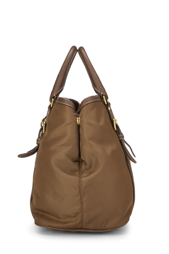 Brown Nylon Convertible Buckle Handbag, , large image number 2