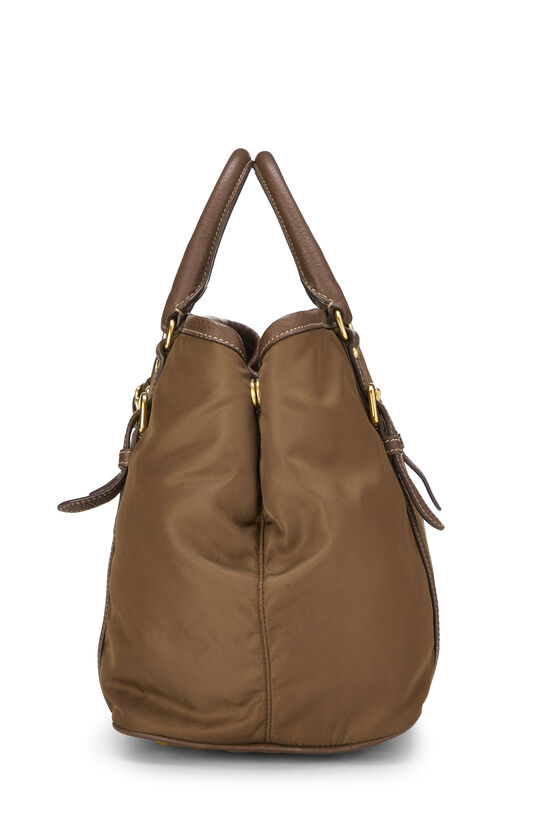 Brown Nylon Convertible Buckle Handbag, , large image number 2