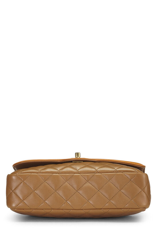 Brown Quilted Lambskin Two Tone Flap Bag Small, , large image number 4