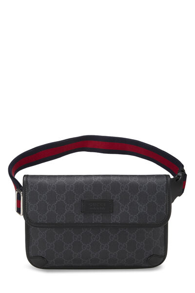 Black GG Supreme Canvas Web Slim Belt Bag