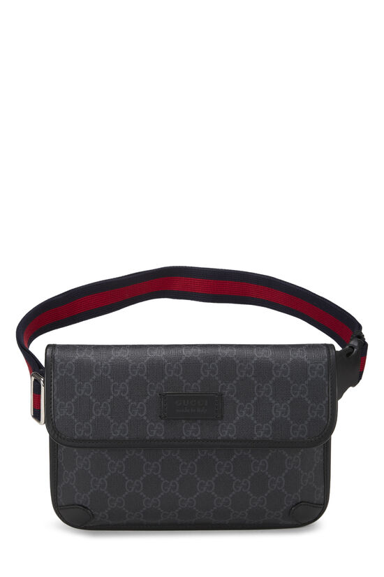 Black GG Supreme Canvas Web Slim Belt Bag, , large image number 0
