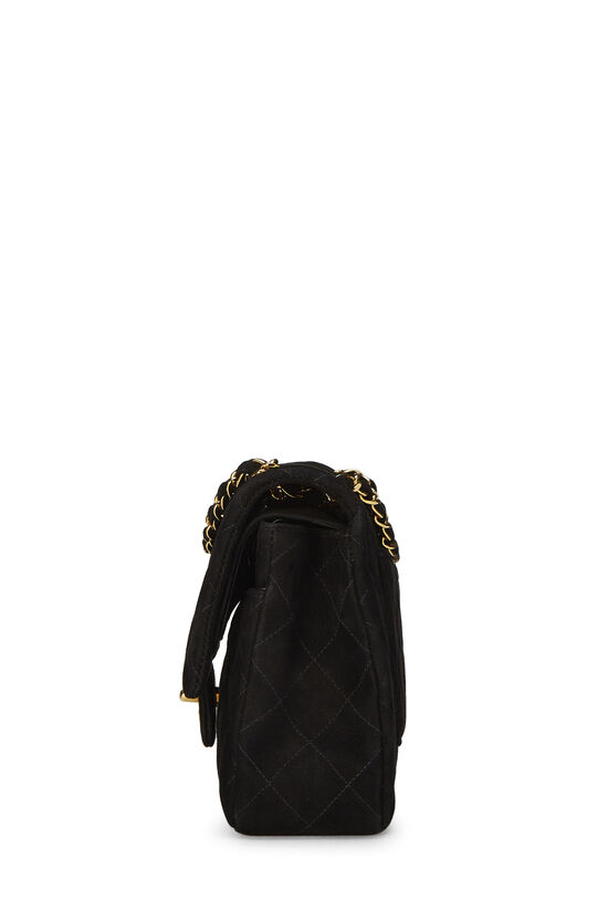 Black Quilted Suede Classic Double Flap Medium, , large image number 2