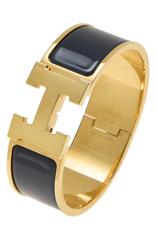 Navy Enamel Clic-Clac 'H' Wide, , large image number 0