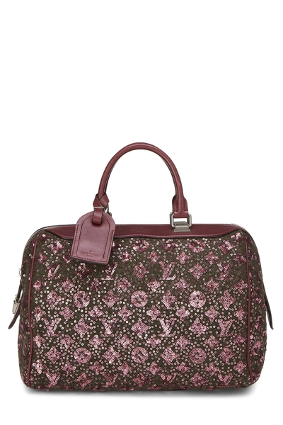 Burgundy Monogram Sequin Sunshine Express Speedy 30