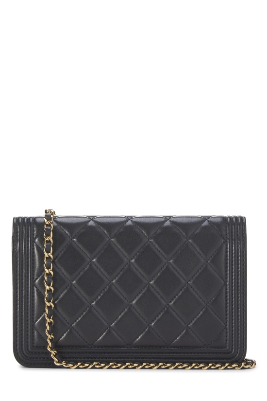 Navy Quilted Lambskin Boy Wallet on Chain (WOC), , large image number 3